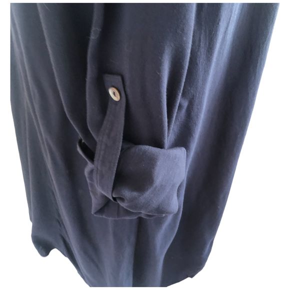 Soft Surroundings Long Line Button Down Assymetrical Flowy Tunic Shirt Dress M - Picture 5 of 16